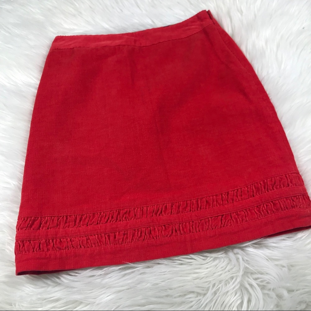 Boden Corduroy Red Mini Skirt